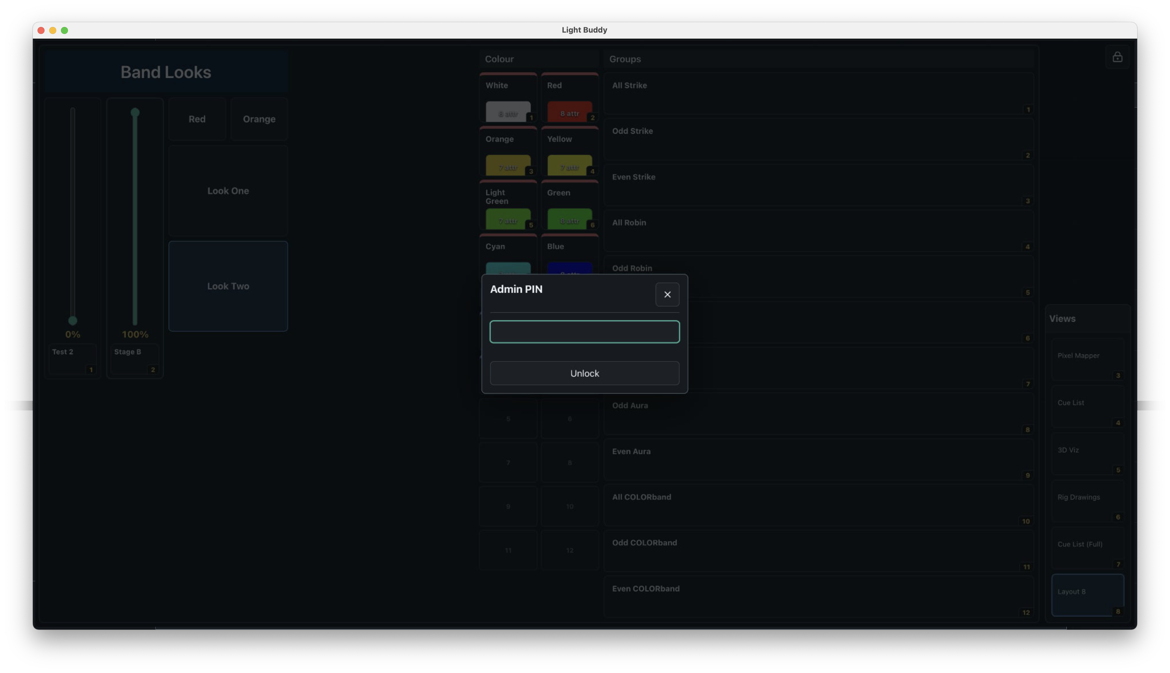 LightBuddy Kiosk Mode admin PIN prompt