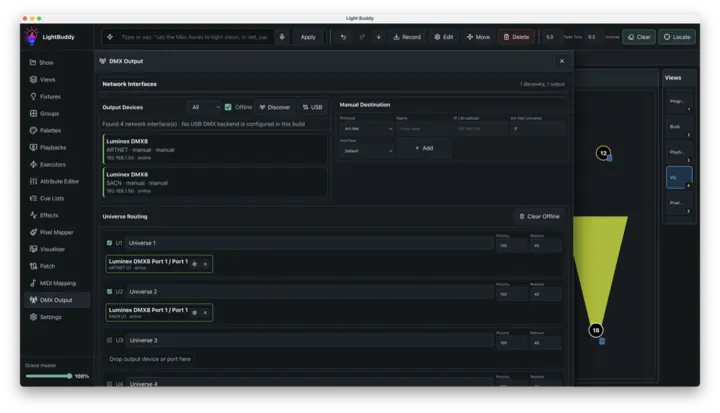 DMX output routing