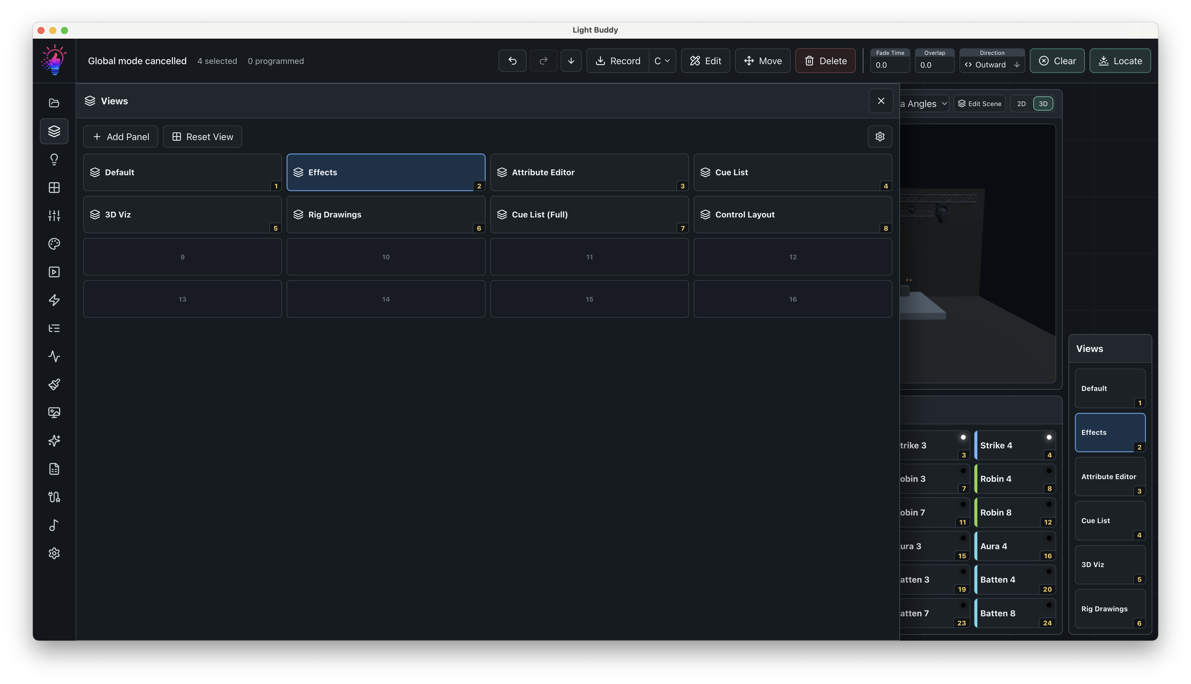 LightBuddy custom view switcher with selectable views